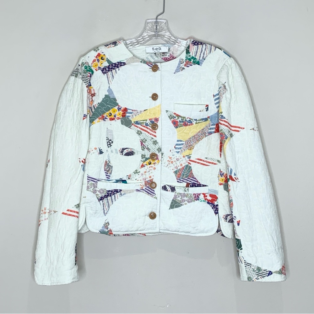 Sea New York Paloma Quilted Jacket (Sz 4) Patchwork Multicolor - Picture 4 of 14